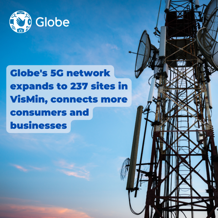 Globe's 5G network expands to 237 sites in VisMin, connects more consumers and businesses