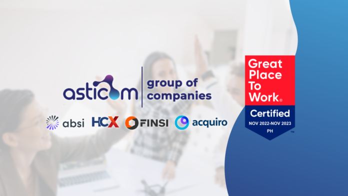 Asticom recognized for people-focused Initiatives with Great Place to Work® Certification