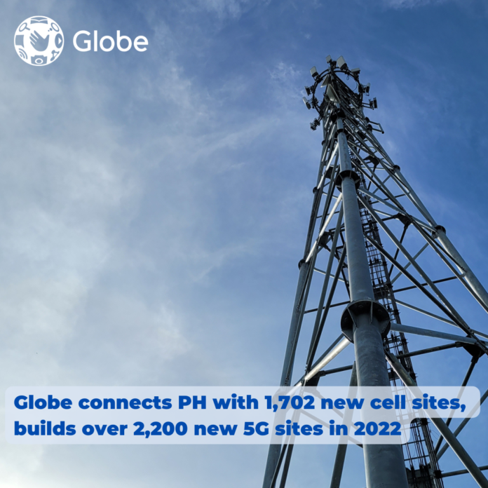 Globe connects PH with 1,702 new cell sites, builds over 2,200 new 5G sites in 2022