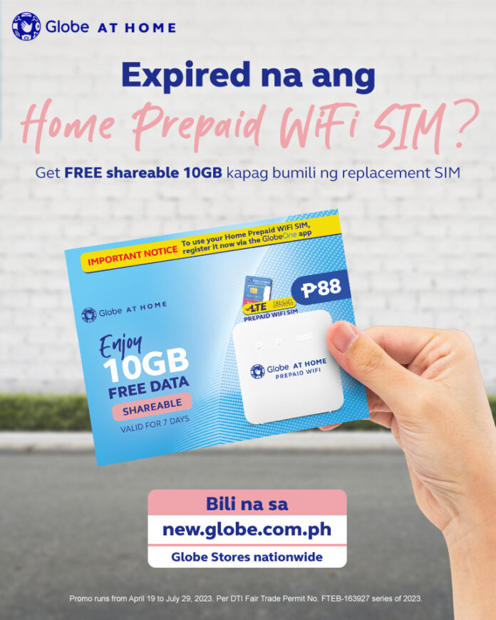 Revive your Globe At Home Prepaid WiFi experience with unbeatable P88 SIM deal plus 10GB free shareable data