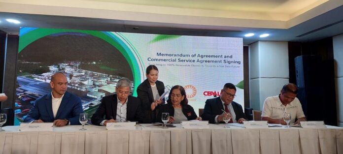 Memorandum of Agreement & Commercial Service Agreement Signing switching to 100% Renewable Electricity Towards a Net Zero Future. (Annaliza A. Reyes, RMN)
