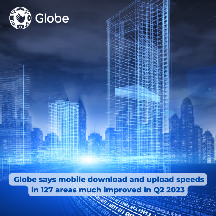 Globe says mobile download and upload speeds in 127 areas much improved in Q2 2023